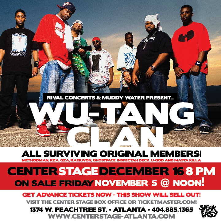 FREE TICKETS – Wu-Tang Clan 12.16 Center Stage